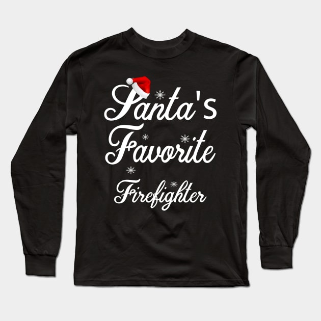 santas favorite firefighter Long Sleeve T-Shirt by NiceTeeBroo